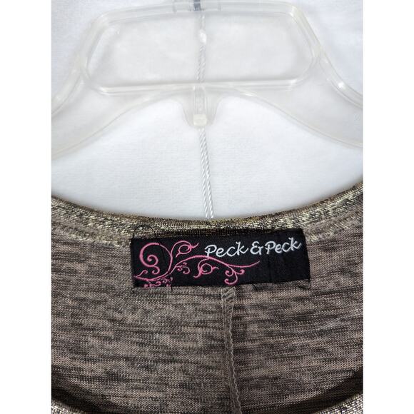 Peck & Peck metallic threads top longer back Bust37 C back 26" cap sleeves - Picture 2 of 5